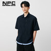 NPC潮牌撞色条纹拼接下摆防水短袖衬衫男日系潮流挺括NP54SH32 商品缩略图0
