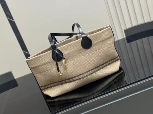 D060924托特包女帆布亚麻包通勤手提包大容量时尚腋下包 商品图2