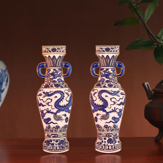 【元青花瓶】金属冰箱贴AR文物文创大维德元青花贯耳瓶磁贴旅游博物馆冰箱贴 商品图1