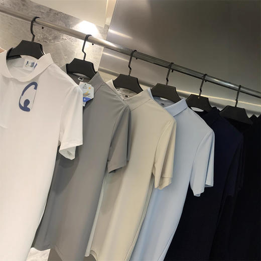 冰感科技!户外高弹透气速干!2025夏季新款男纯色商务休闲短袖POLO衫T 商品图3