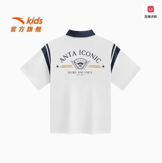 安踏儿童男大童短袖POLO衫2025夏季新款透气亲肤中大童休闲短袖潮352528129 商品图1
