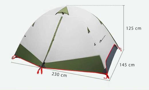 【清仓199秒杀！】MOON LENCE  户外徒步穿杆双人双层双开门加厚铝合金帐篷 商品图2