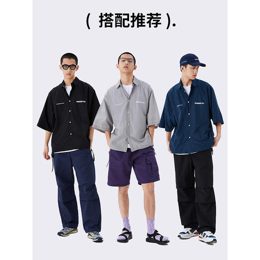 NPC潮牌防水速干五分袖衬衫舒适日常短袖夏季透气潮流NP33SH32 商品图3