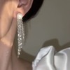 雀说 S925银色瀑布高级轻奢珍珠流光流苏耳环 1440 商品缩略图1