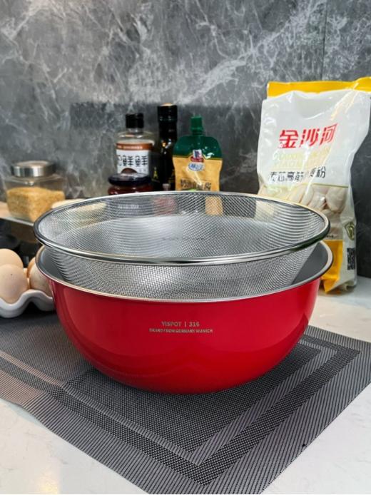 💯【品牌直发】易铂德系316L 艾铂钠两件套盆，🔥厨房界的六边形战士了！ 💥易铂德系316L高级优质不锈钢，26cm多巴胺盆+24cm网漏，厨房好物🚩性价比之，米国山姆同款同产线 商品图2
