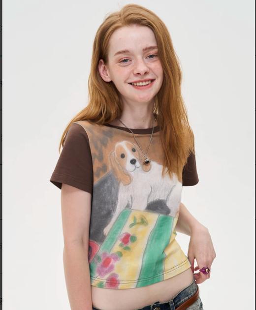 local tag/It24ssk15/小狗房间修身短袖 商品图0