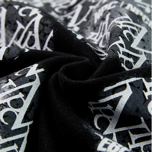 NPC潮牌不对称做旧斑驳满印字母logo圆领卫衣重磅长袖NP41ST23 J 商品图3