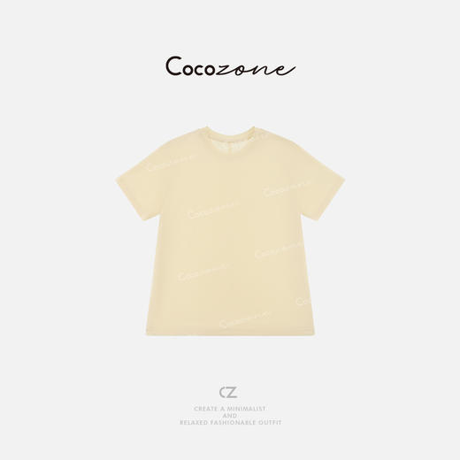 COCO ZONE 刘一一 【醋酸混纺】简约圆领纯色短袖T恤 CD1A0747 商品图2