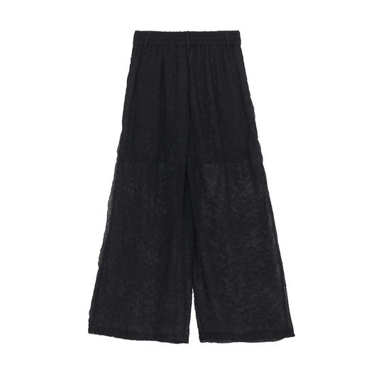 谜底提花直筒裤女2024年夏新品复古优雅轻透感亲肤长裤242MK0533 商品图4