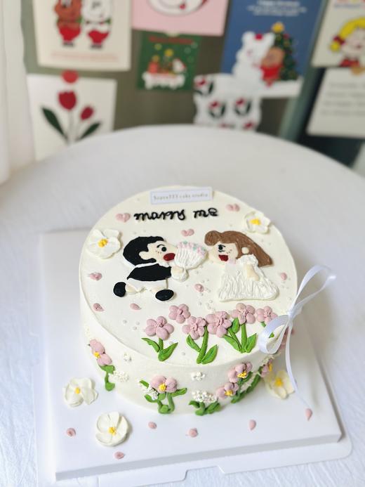 6-10寸 蜡笔小新求婚蛋糕（手绘款） 商品图0