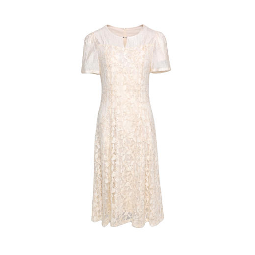 「高货deo」全新升级【铂金会员404/天猫539/差价135】(35537)洛诗琳气质蕾丝连衣裙2025夏季轻奢提花料中长款仙女裙 商品图4