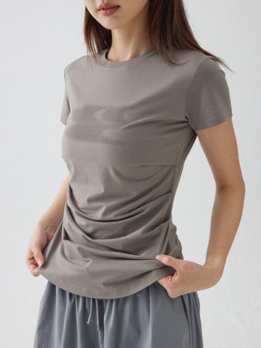 CryingCenter2025新配色凉感系列天丝莫代尔渐变logo褶皱收腰上衣 商品图9