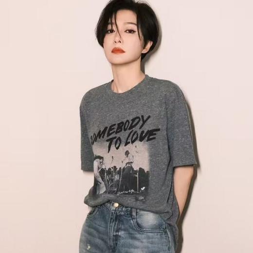 夏季新款【秦*同款印花字母休闲短袖】摇滚印花两色短袖T 不束缚透气性好 商品图1