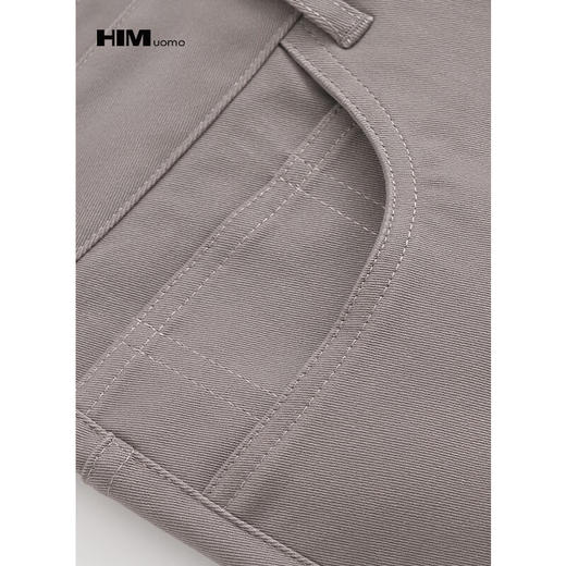 HIM漢崇 浅色弹力修身小脚直筒休闲裤轻商务舒适长裤男 2026春季 商品图2