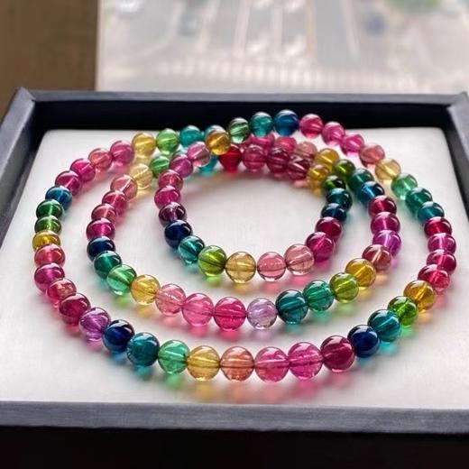5mm-6mm多圈彩虹碧玺手串 商品图0