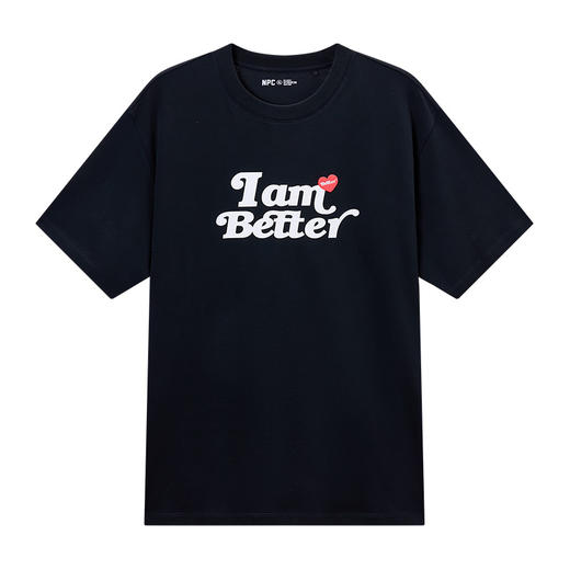 NPC潮牌纯棉字母爱心植绒印花圆领短袖T恤男舒适透气NP52TE08 商品图5
