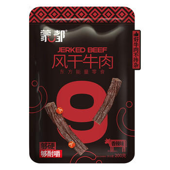 蒙都 超干粗条牛肉干 香辣味200g 约九成风干 零食 肉干肉脯 清真 /休闲食品 /肉类零食 /牛肉类 商品图2