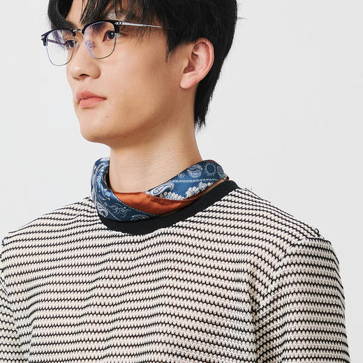 NPC潮牌撞色条纹镂空圆领百搭T恤男微弹落肩廓形舒适宽松NP52TE09 商品图2