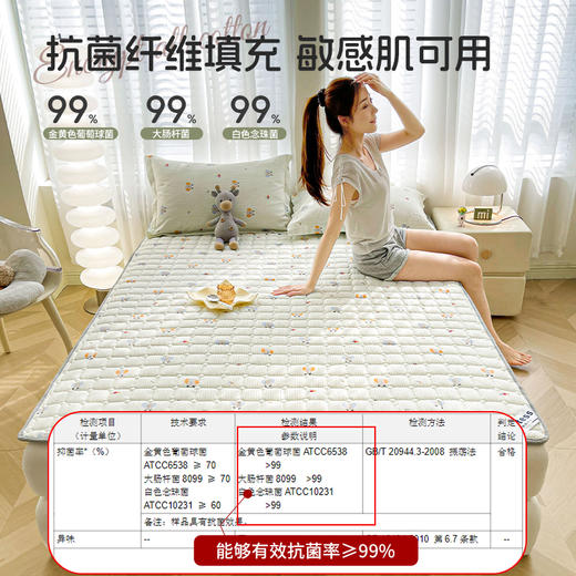 自然醒13070全棉防滑床褥床垫13372抗菌床护垫四季通用薄款床褥垫防滑褥子席梦思保护垫床铺垫LN 商品图4