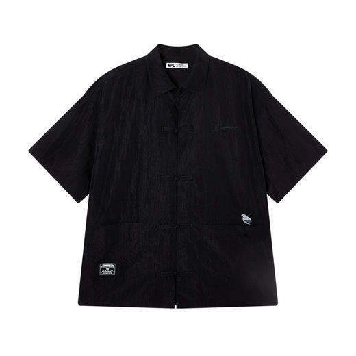 NPC潮牌口袋刺绣翻领中式盘扣短袖衬衫男中国风慵懒男NP44SH10 商品图5