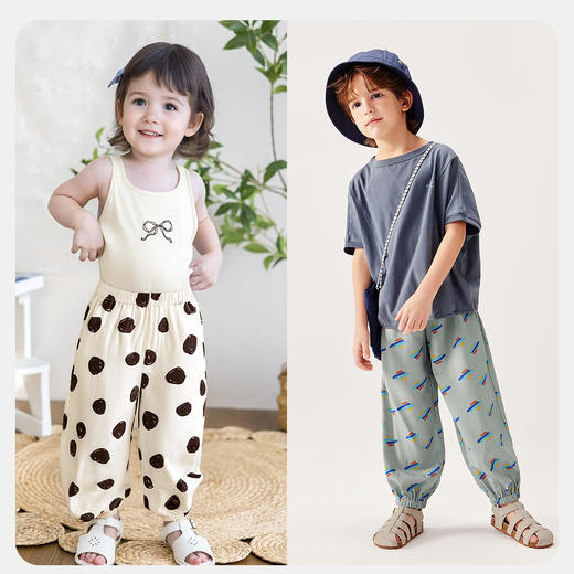 【抖抖裤】迷你巴拉男宝女宝夏裤子亲肤透气宽松防蚊裤长裤 商品图2