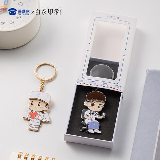 【实付满199送钥匙扣】【医护因公致秃钥匙扣】医生护士钥匙扣男女包包合金挂件挂饰送礼礼品 商品图6