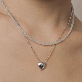 A.n.Z/回予 花契爱心双层项链双层挂链