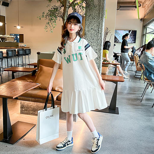 女童连衣裙夏季2025新款洋气时髦儿童夏装公主裙中大童学院风裙子 商品图1