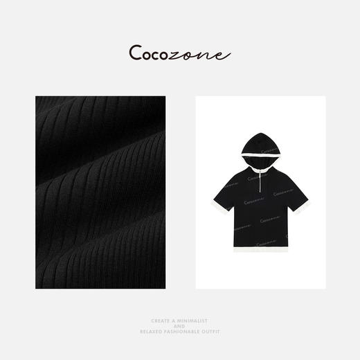 COCO ZONE 刘一一 设计感撞色边立领半拉链套头针织衫CD1A0241 商品图2