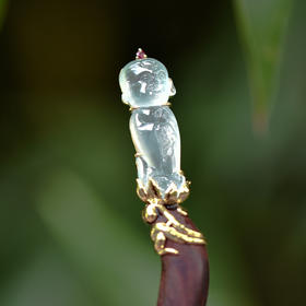 禅悟·小僧坐莲翡翠发簪【仅现货】