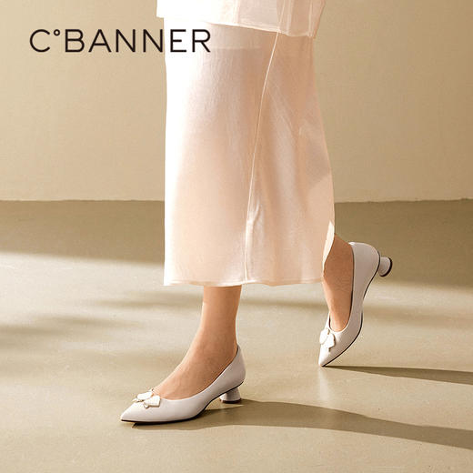 【静音系列】千百度蝴蝶兰扣式高跟鞋女通勤浅口单鞋A25106057 商品图4