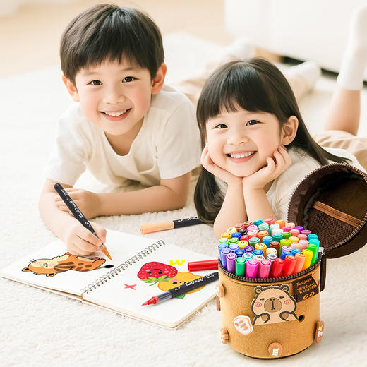 Touchmark直液式软头丙烯马克笔卡皮巴拉毛毡笔袋DIY手绘不透色可叠色画笔 商品图6