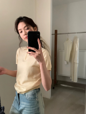 💯夏日上新🌈【MOMOTIABIN·半拉链高级感POLO领T恤XZA86】！！！ 半拉链高级感POLO领T恤，🤩老钱风其实是穿起来干净利落 💕并且散发着实力感