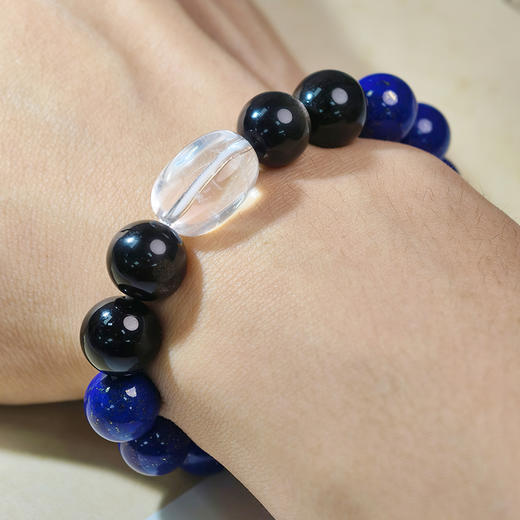 易祈吉祥五行补水手链青金石手串银耀石手链饰品送礼男女款手串礼物 商品图3