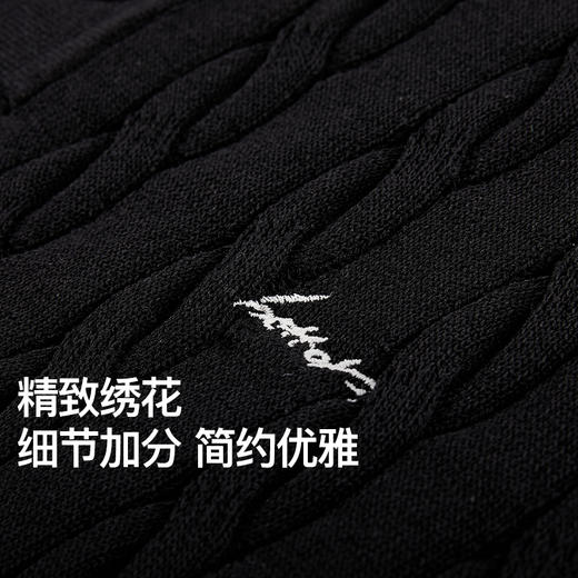 NPC潮牌复古老钱风刺绣logo针织绞花短袖POLO衫男舒适NP53TS21 商品图2