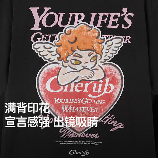 NPC潮牌背后撞色天使爱心印花短袖T恤男童趣索罗娜透气NP54TE24 商品图2