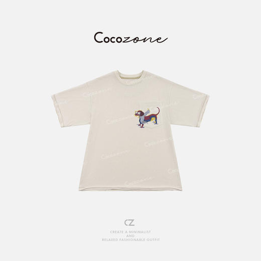 COCO ZONE 刘一一 “腊肠狗狗T” 进口段缩丝混纺圆领T恤CD2A1253 商品图3