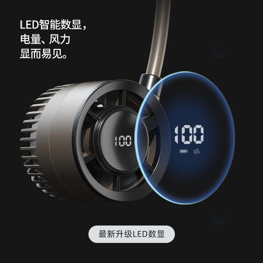 【挂脖小风扇usb可充电】迷你小型随身便携式无叶轻音挂颈脖数显风扇 商品图2