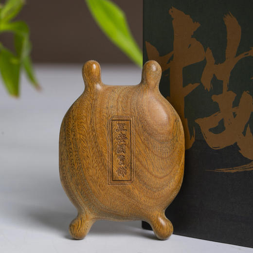“配赠宋锦材质布袋”正安国 绿檀木按摩器 全身通用 大圆齿设计 商品图3