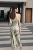 Le Malene 水墨绿色吊带连衣裙 20478 商品缩略图3