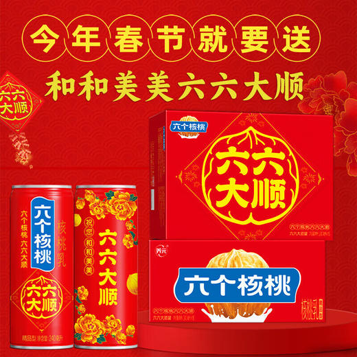 养元六个核桃六六大顺240ml*10瓶 植物蛋白核桃乳饮料整箱送礼 商品图1