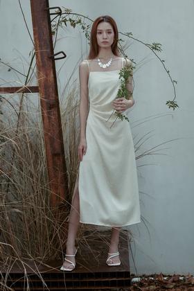 ELLA JADE 法式肌理纹高级感褶皱收腰连衣裙 20463