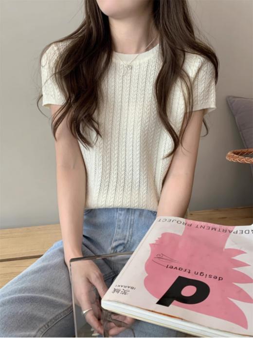 ❣️夏上新！【MOMOTIABIN·新款圆领重工镂空T恤XZA94】💯进口客供天丝面料❗ ✅夏季透气好穿❗丝滑裸感❗重工镂空设计❗优雅知性  商品图2