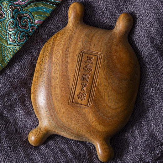 “配赠宋锦材质布袋”正安国 绿檀木按摩器 全身通用 大圆齿设计 商品图6