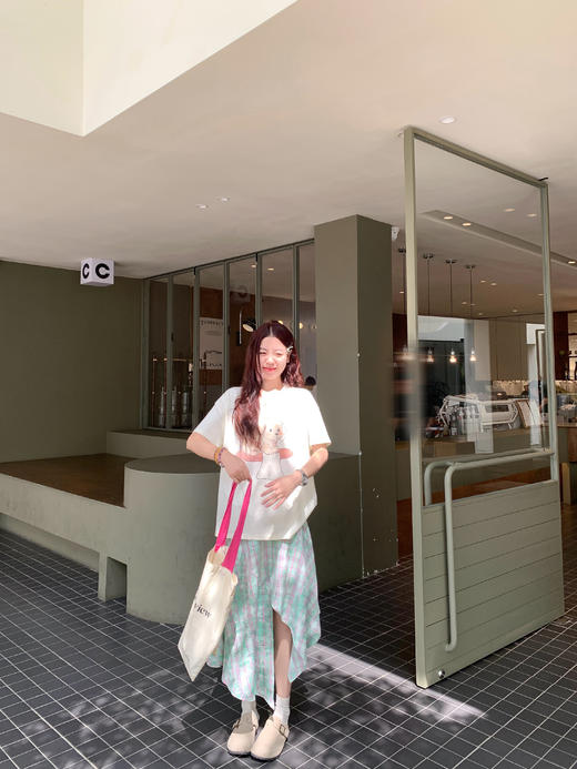 <曾小咸推荐>印花短袖T恤不规则格子半身裙 商品图7