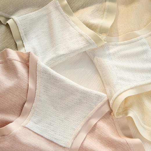 女士裸氨提花中高腰撞色彩纱无缝内裤8668/0319 商品图7