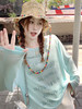 <曾小咸推荐>宽松多巴胺蓝色防晒罩衫长袖T恤【预售3-15天发货】 商品缩略图5