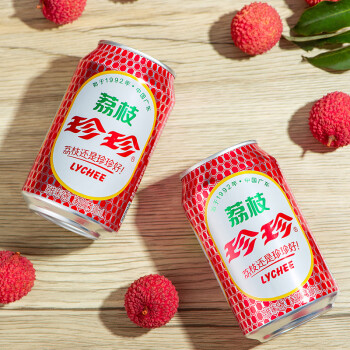 珍珍荔枝味汽水 果味碳酸饮料330ml*24瓶 整箱装（图案随机） /水饮冲调 /饮料 /碳酸饮料
