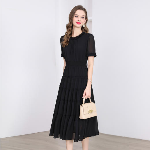 「高货deo」全新升级【铂金会员413/天猫559/差价146】(00120)洛诗琳夏季新款法式雪纺连衣裙2025修身高级感优雅长裙 商品图3