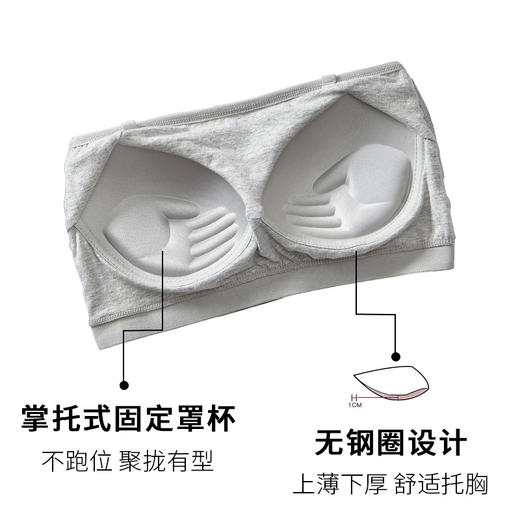 雀说美背内衣女聚拢抹胸式爆款一体式罩杯 无肩带一字肩裹胸内搭外穿AL99314 商品图2